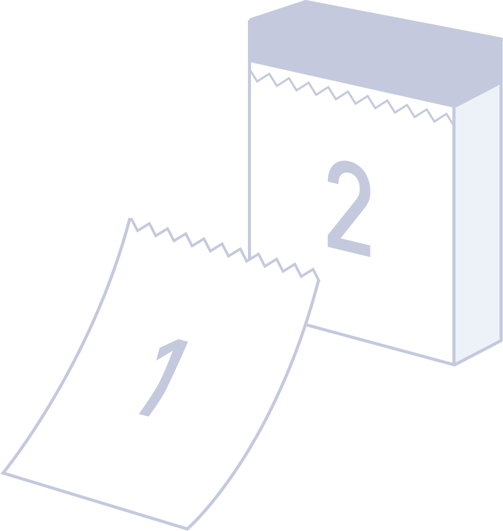 日めくりカレンダーがめくれている様子